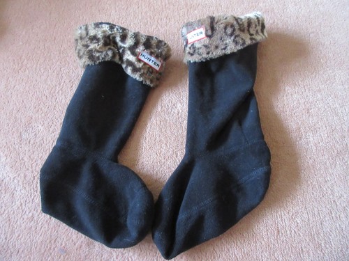 Black fleece leopard fur trim - black,