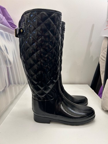 Ladies hunter black wellie - hunter,
