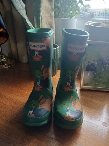Green kids hunter wellies - green,