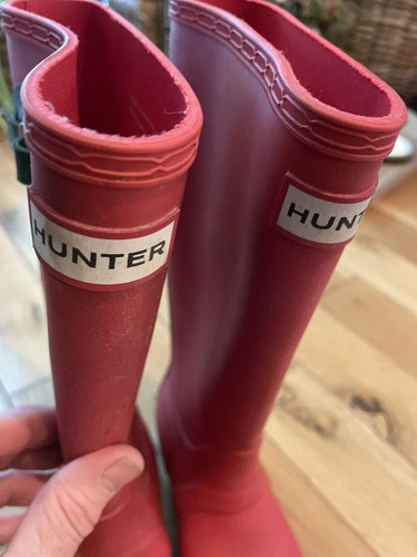 Hunter wellies adjustable red - adjustable,