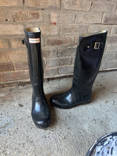 Black hunter wellies size - black,