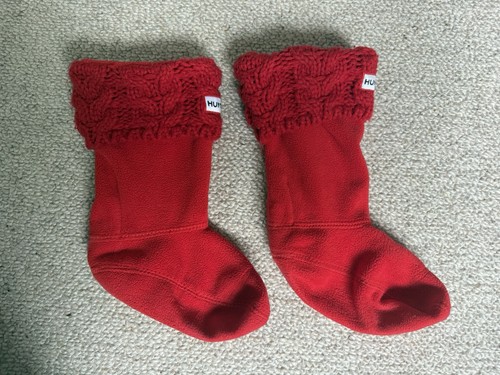 Red hunter welly - hunter, knitted