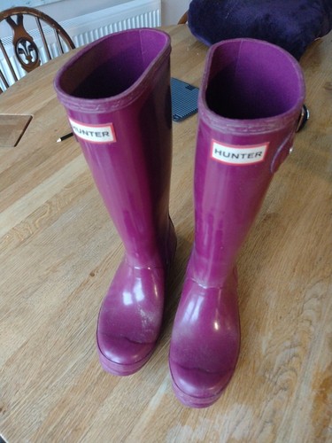 Purple hunter wellies size uk3 - purple,