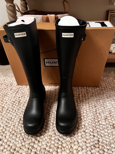 Hunter wellies cascade black