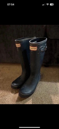 Navy size hunter wellies - navy,